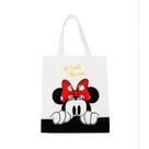 Bolsa Sacola Branca Retangular Rosto Minnie 40x33cm - Disney DMG9003-MK40-D