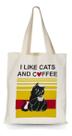 Bolsa Sacola Ecobag Feminina Algodão Cru Estilosa Gatinho