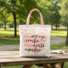 Bolsa Sacola Tecido Ecobag Coração Entrego Confio Aceito E Agradeço