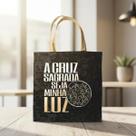 Bolsa Sacola Tecido Ecobag Medalha De São Bento Preta
