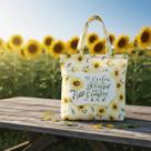 Bolsa Sacola Tecido Ecobag Na Vida Seja Um Girassol