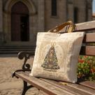 Bolsa Sacola Tecido Ecobag Nossa Senhora Aparecida Creme