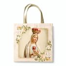 Bolsa Sacola Tecido Ecobag Nossa Senhora De Fátima Bege