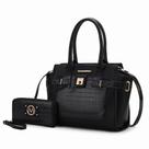 Bolsa Satchel Casafoyer Isla em material vegano com Relevo de Crocodilo