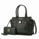 Bolsa Satchel Casafoyer Isla em material vegano Crocodilo 30x25x10 cm