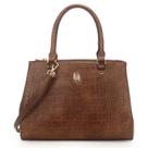 Bolsa satchel croco com divisórias grande wj sintético