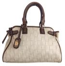 Bolsa satchel tressê xadrez wj sintético