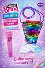Bolsa Sereia Infantil Make Brinq MK101 Glitter Reversível + Gloss Labial Menina