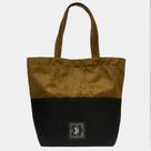 Bolsa Shopping Bag em Lona Preta e Camurça