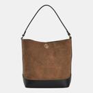 Bolsa Shoulder Via Marte Grande Caramelo com Preto