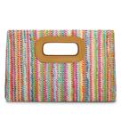 Bolsa Straw Clutch Kseymeir Top Handle para mulheres coloridas