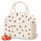 Bolsa Térmica DALINDA de Pana con Diseño de Fresa para Mujer
