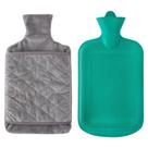 Bolsa Térmica de Borracha com Capa Aveludada, 1,6 Litros, 18,4cm x 2cm x 34,5cm, Para Compressas Quentes ou Frias, Lesõe
