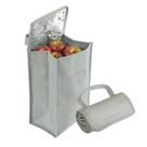 Bolsa Térmica Dobrável 4,8L com Isolamento Interno em Algodão e Folha de Alumínio Cinza