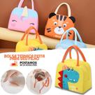 Bolsa Térmica Lancheira Infantil Para Escola Portátil Com Isolamento Térmico Estampas de Animais Bolsa Térmica Lancheira Infantil Para Escola Portátil Com Isolamento Térmico Estampas de Animais