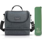 Bolsa Térmica Lancheira Necessaire Concept Marmita Lanches Bebidas 2 Compartimentos + Porta Talheres Preto