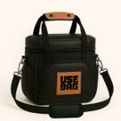 Bolsa Térmica Marmita Fitness Fit Lancheira Black Luxo Couro