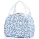 Bolsa Térmica para Almuerzo TESAFNG de Pana Azul con Flores