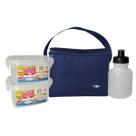 Bolsa Termica Pequena para Lanches com 2 Potes Plasticos e Squeeze