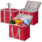 Bolsa Térmica VENO Pack de 3 Bolsas Aislantes para Compras Rojo