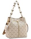 Bolsa Tipo Bucket Monograma Elegance - Alça de Mão - Chenson 3485501 - Bege