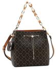 Bolsa Tipo Bucket Monograma Elegance - Alça de Mão - Chenson 3485501 - Café
