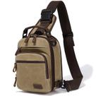 Bolsa tipo estilingue em lona encerada Nerlion para homens, cáqui