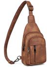 Bolsa Tipo Estilingue MASINTOR Marrom Mocha - Pochete Tiracolo para Mulheres