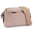 Bolsa tiracolo BOSTANTEN pequena de couro com zíper triplo rosa