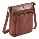 Bolsa tiracolo Cochoa Bolsa de couro real para mulheres e conhaque
