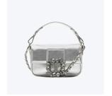 Bolsa tiracolo diamonds pequena prata vicenza 720003u