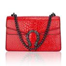 Bolsa tiracolo em couro com estampa de cobra Aiqudou para mulheres