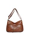Bolsa tiracolo em couro PU lavado vintage para mulheres