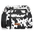 Bolsa tiracolo em material vegano com estampa Montana West Cow