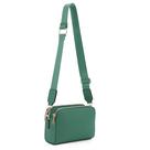 Bolsa tiracolo EVVE com zíper triplo para câmera pequena Kelly Green