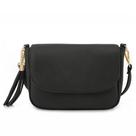 Bolsa tiracolo EVVE Small Flap Saddle em material vegano preta