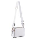 Bolsa tiracolo EVVE Trendy Triple Zip, pequena, branca, de material vegano