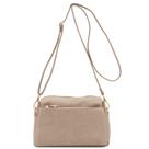 Bolsa tiracolo FashionPuzzle Small Triple Zip Bege Brick