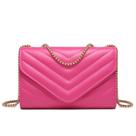 Bolsa tiracolo feminina Dasein, pequena, acolchoada, fúcsia noturna