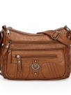 Bolsa tiracolo feminina de couro poliuretano macio com vários bolsos Bolsa tiracolo feminina de couro poliuretano macio com vários bolsos