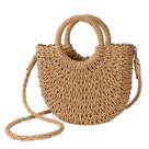 Bolsa tiracolo feminina de palha pequena Youjaree, bolsa de ombro feita à mão para o verão (marrom)