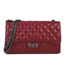 Bolsa tiracolo Gladdon acolchoada vermelha para mulheres com corrente