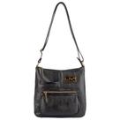 Bolsa tiracolo grande em couro Denise preto Feminino