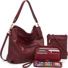 Bolsa tiracolo Idesort Fashion em material sintético vermelho escuro