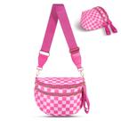 Bolsa tiracolo idoltimes de nylon quadriculado para mulheres