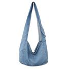 Bolsa tiracolo jeans de grande capacidade para mulheres 35x18x25cm