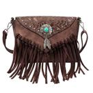 Bolsa tiracolo LAVAWA, bolsa pequena com franjas, borla, turquesa, feminina