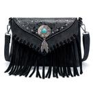 Bolsa tiracolo LAVAWA Small Fringe Tassel Turquesa para mulheres