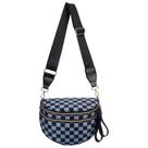 Bolsa tiracolo Lushandy Bum Bum Bag de nylon quadriculado para mulheres