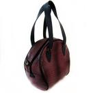 Bolsa tiracolo/mão em couro natural roxo maria adna